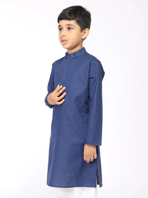 Tabard_Boys_Solid_Straight_Kurta_(Blue)