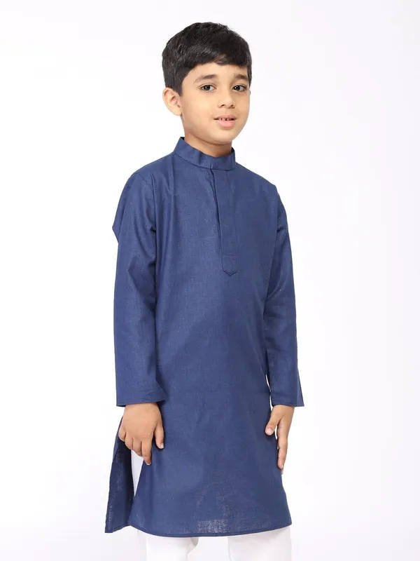 Tabard_Boys_Solid_Straight_Kurta_(Blue)