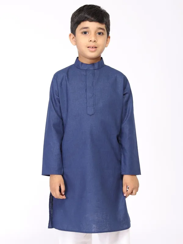 Tabard_Boys_Solid_Straight_Kurta_(Blue)