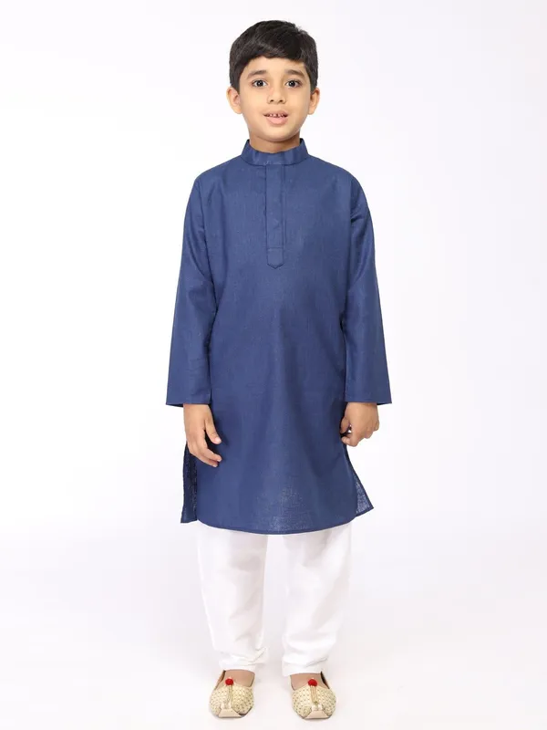 Tabard_Boys_Solid_Straight_Kurta_(Blue)