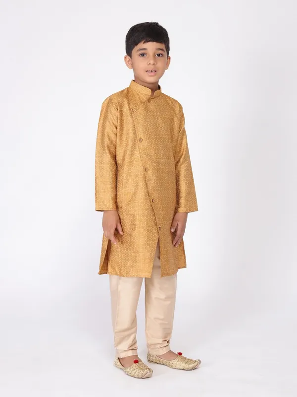 Tabard_Boys_Printed_Straight_Kurta_(Yellow)