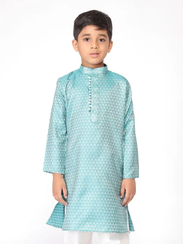 Tabard_Boys_Printed_Straight_Kurta_(Blue)