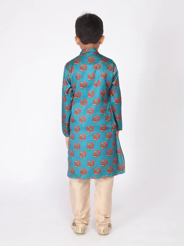 Tabard_Boys_Printed_Straight_Kurta_(Blue)