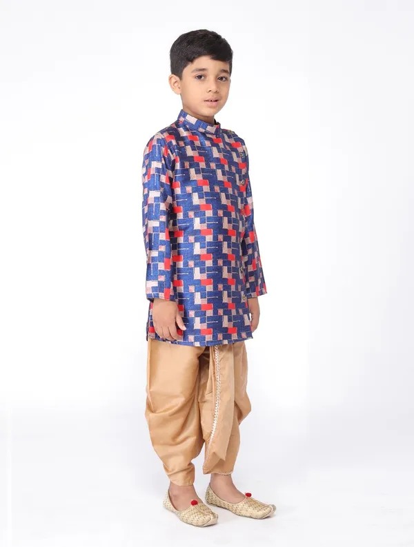 Tabard_Boys_Printed_Straight_Kurta_(Blue)