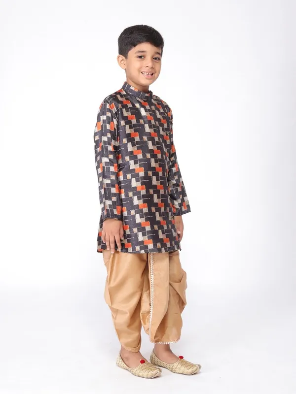 Tabard_Boys_Printed_Straight_Kurta_(Black)
