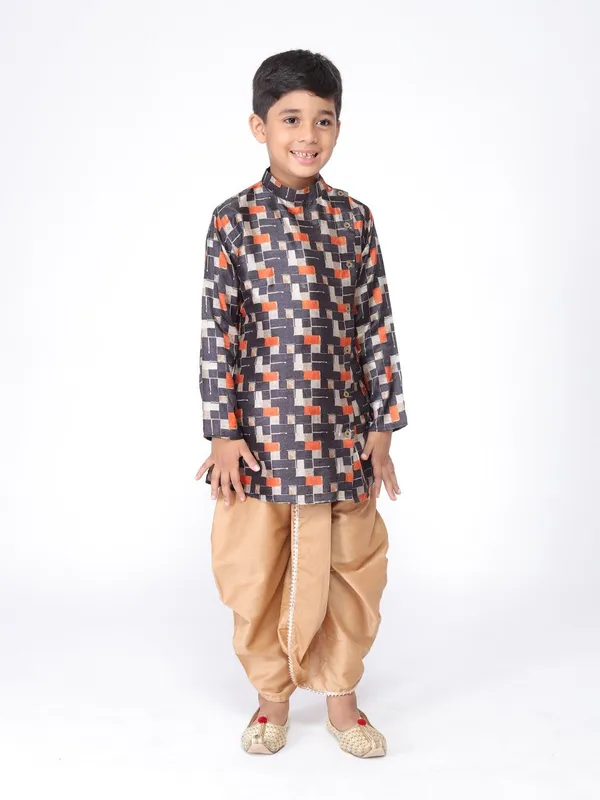 Tabard_Boys_Printed_Straight_Kurta_(Black)