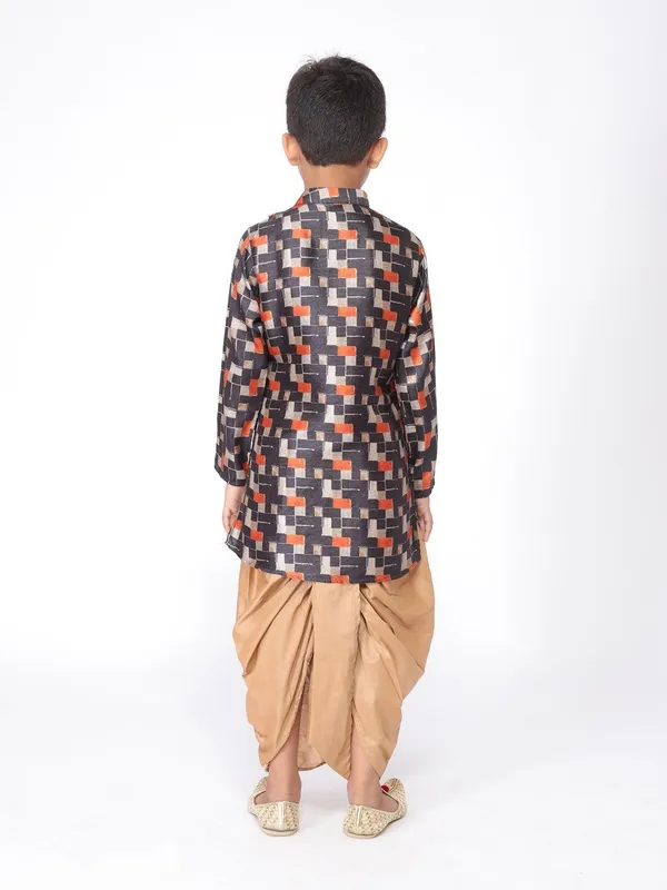 Tabard_Boys_Printed_Straight_Kurta_(Black)