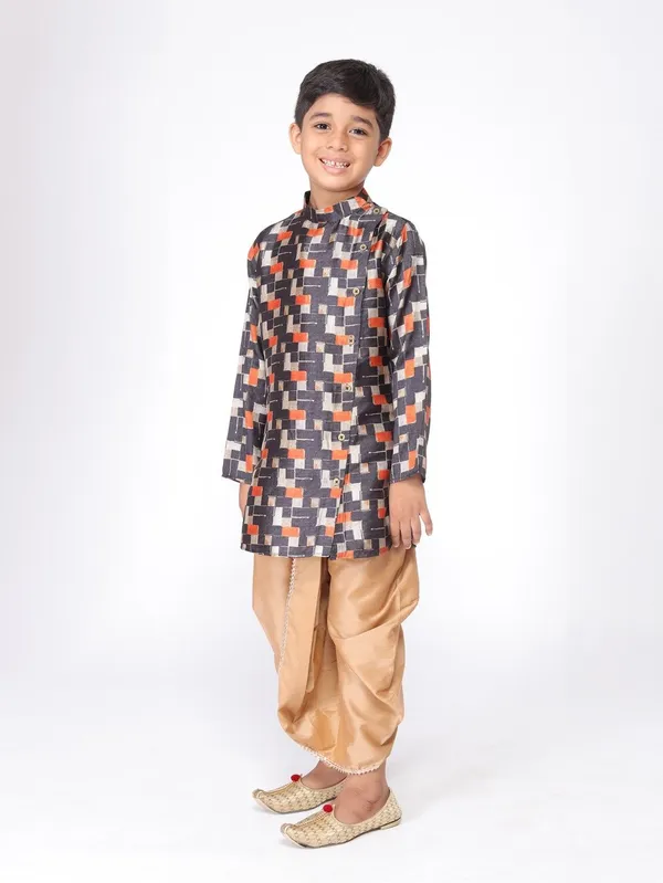 Tabard_Boys_Printed_Straight_Kurta_(Black)