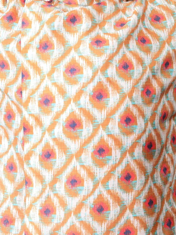 Tabard_Boys_Printed_Straight_Kurta_(Orange)