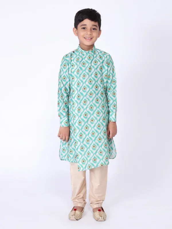 Tabard_Boys_Printed_Straight_Kurta_(Green)
