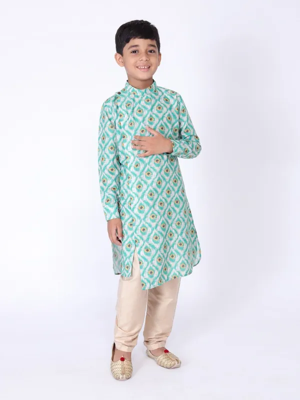Tabard_Boys_Printed_Straight_Kurta_(Green)