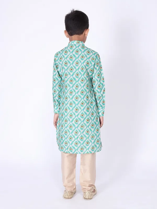 Tabard_Boys_Printed_Straight_Kurta_(Green)