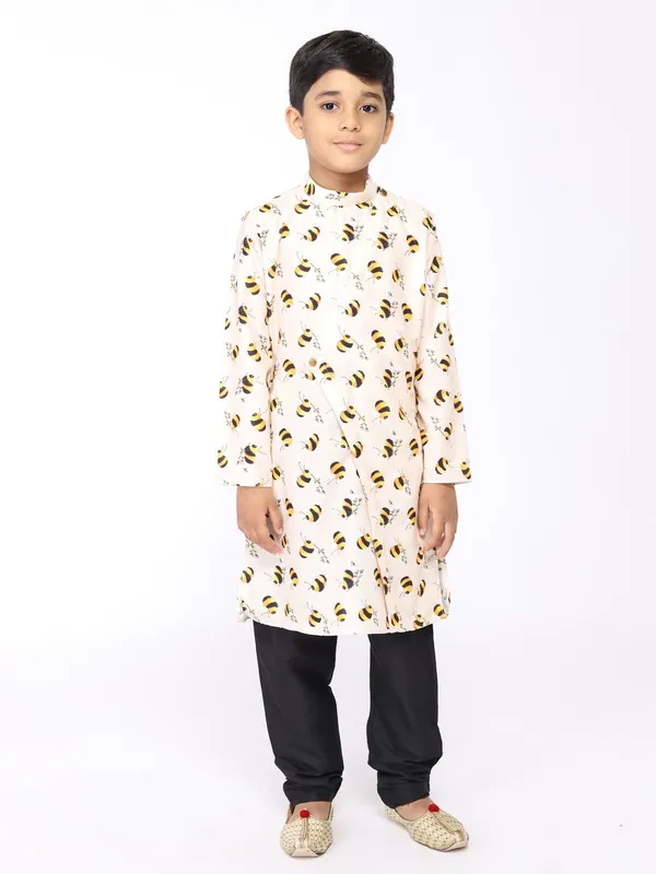 Tabard_Boys_Printed_Straight_Kurta_(Beige)