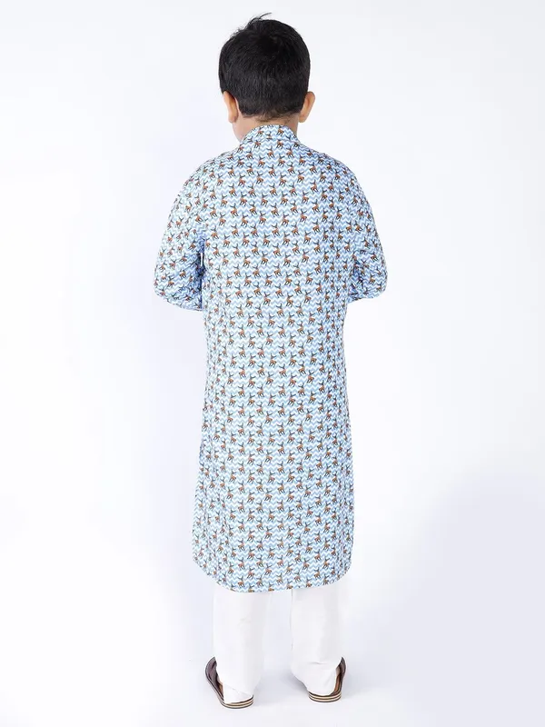 Tabard_Boys_Printed_Straight_Kurta_(Blue)