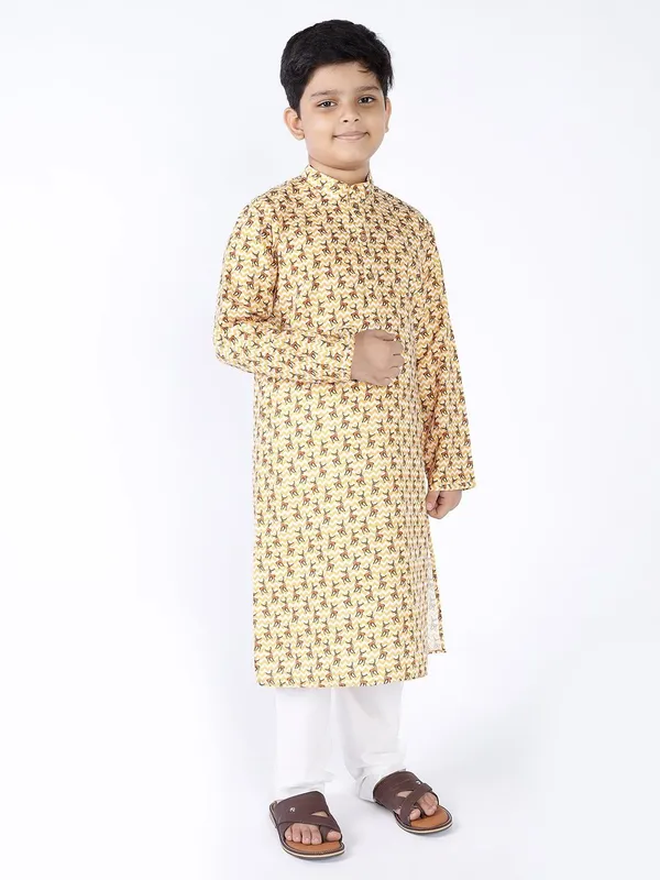 Tabard_Boys_Printed_Straight_Kurta_(Beige)