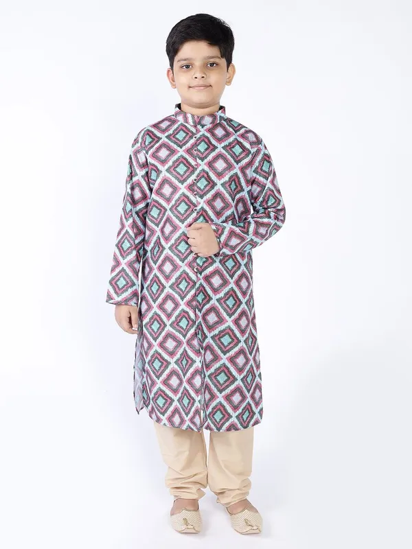 Tabard_Boys_Printed_Straight_Kurta_(Green)