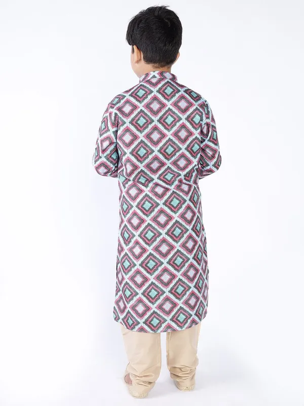 Tabard_Boys_Printed_Straight_Kurta_(Green)