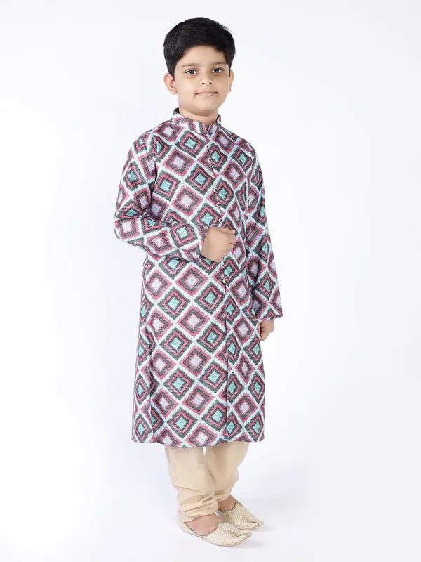 Tabard_Boys_Printed_Straight_Kurta_(Green)