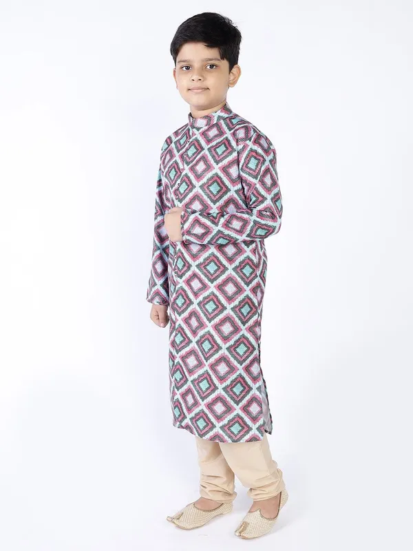 Tabard_Boys_Printed_Straight_Kurta_(Green)
