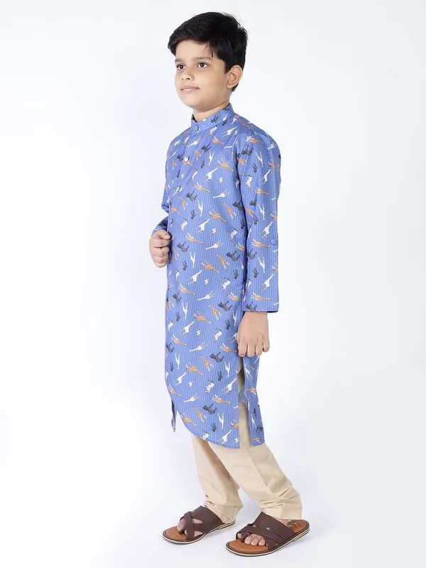 Tabard_Boys_Printed_Straight_Kurta_(Blue)