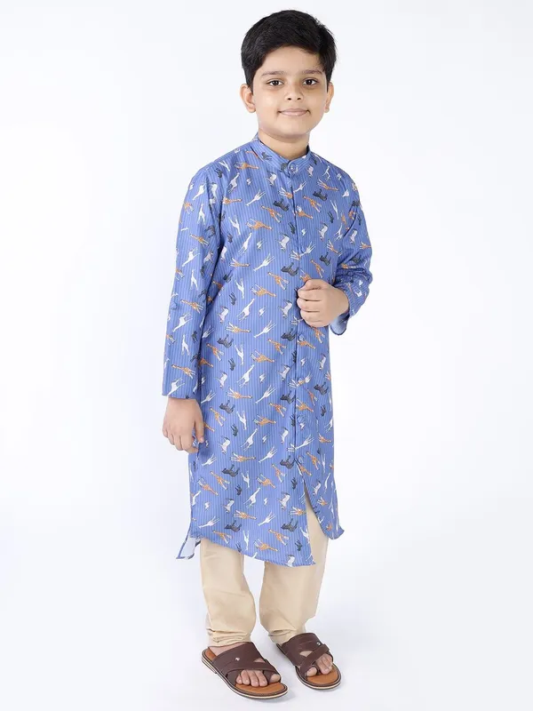 Tabard_Boys_Printed_Straight_Kurta_(Blue)