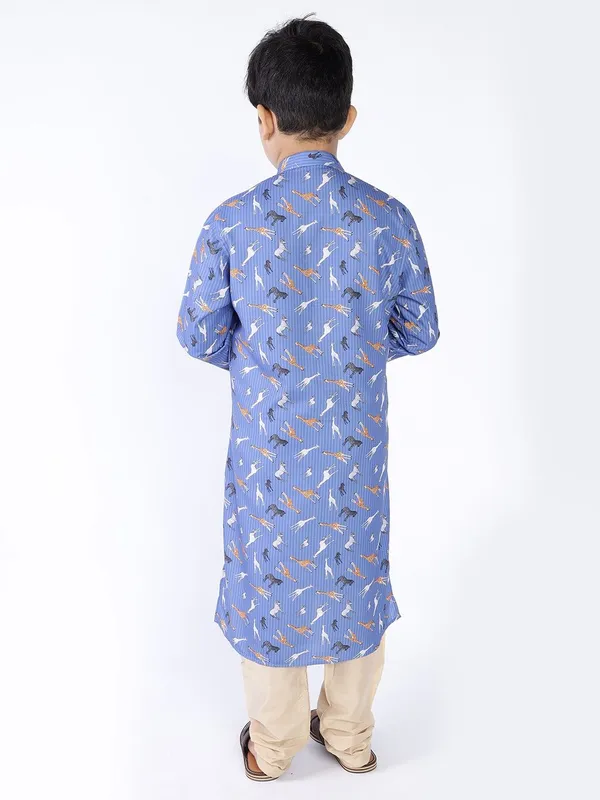 Tabard_Boys_Printed_Straight_Kurta_(Blue)