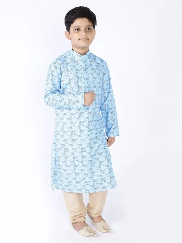 Tabard_Boys_Printed_Straight_Kurta_(Blue)