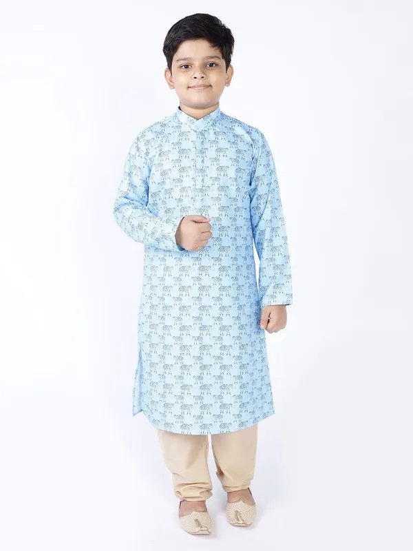 Tabard_Boys_Printed_Straight_Kurta_(Blue)
