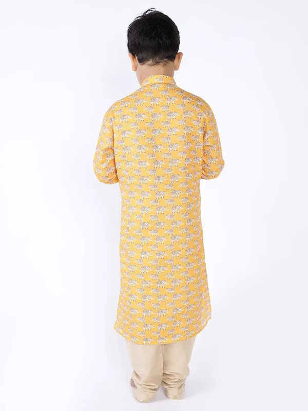 Tabard_Boys_Printed_Straight_Kurta_(Yellow)