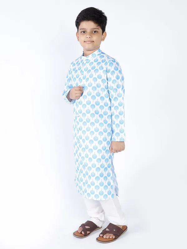 Tabard_Boys_Printed_Straight_Kurta_(Blue)