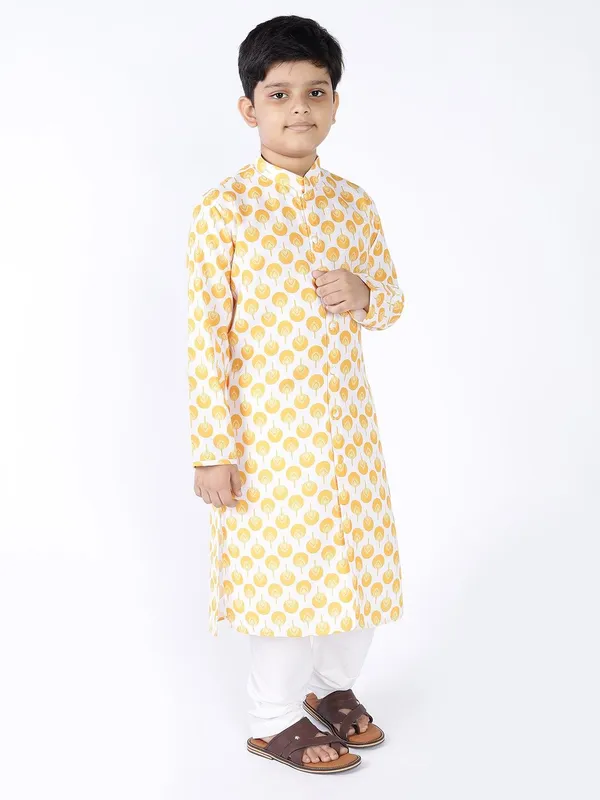 Tabard_Boys_Printed_Straight_Kurta_(Yellow)