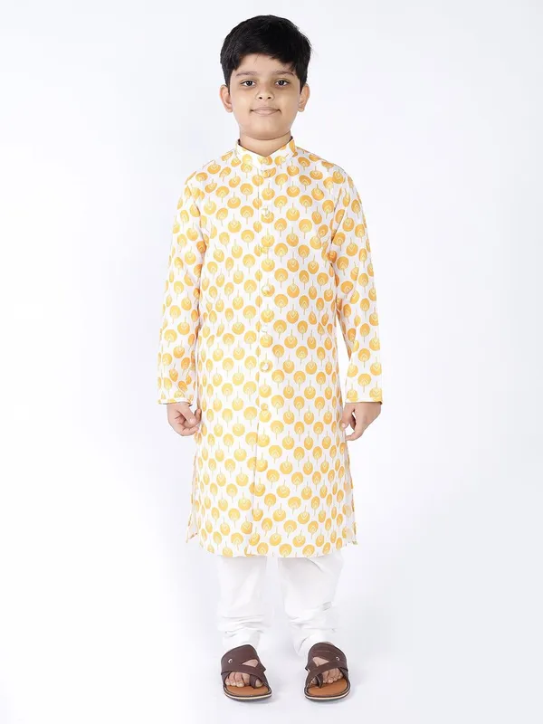 Tabard_Boys_Printed_Straight_Kurta_(Yellow)