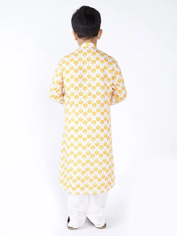 Tabard_Boys_Printed_Straight_Kurta_(Yellow)