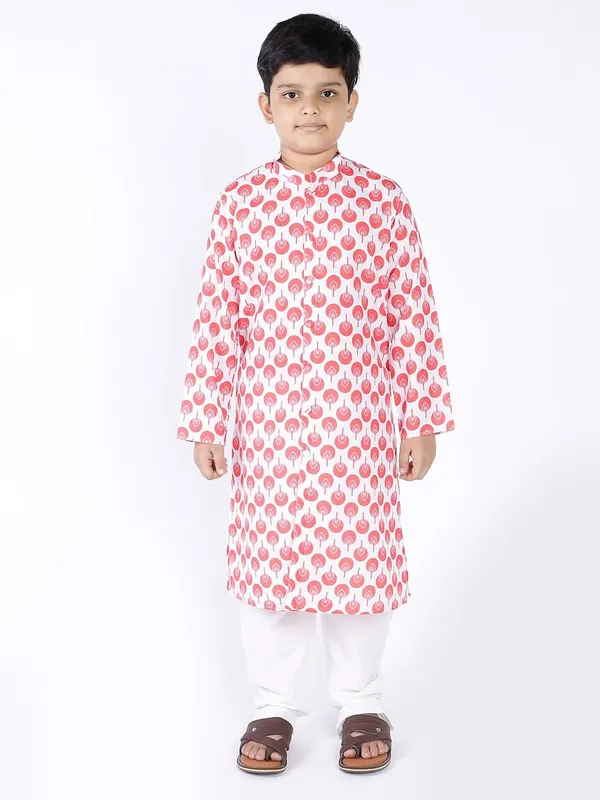Tabard_Boys_Printed_Straight_Kurta_(Red)