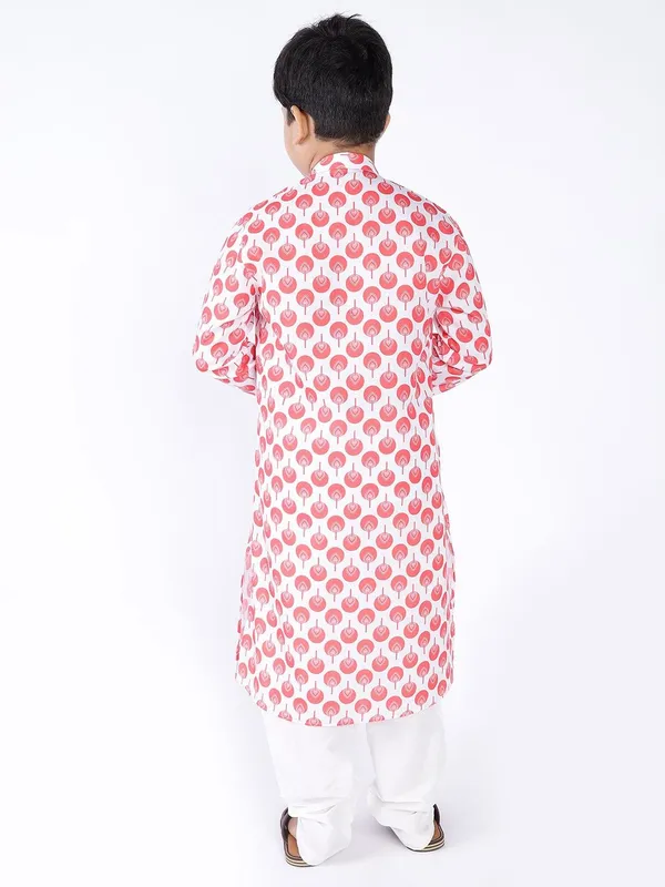 Tabard_Boys_Printed_Straight_Kurta_(Red)