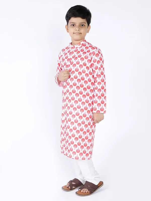 Tabard_Boys_Printed_Straight_Kurta_(Red)