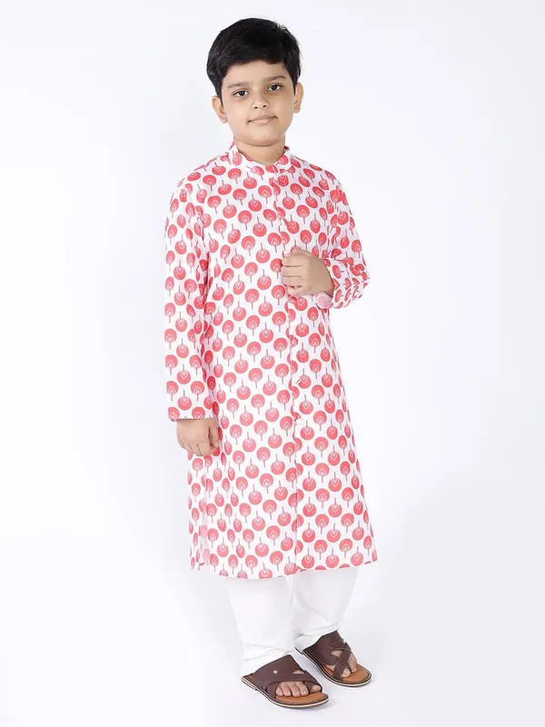 Tabard_Boys_Printed_Straight_Kurta_(Red)
