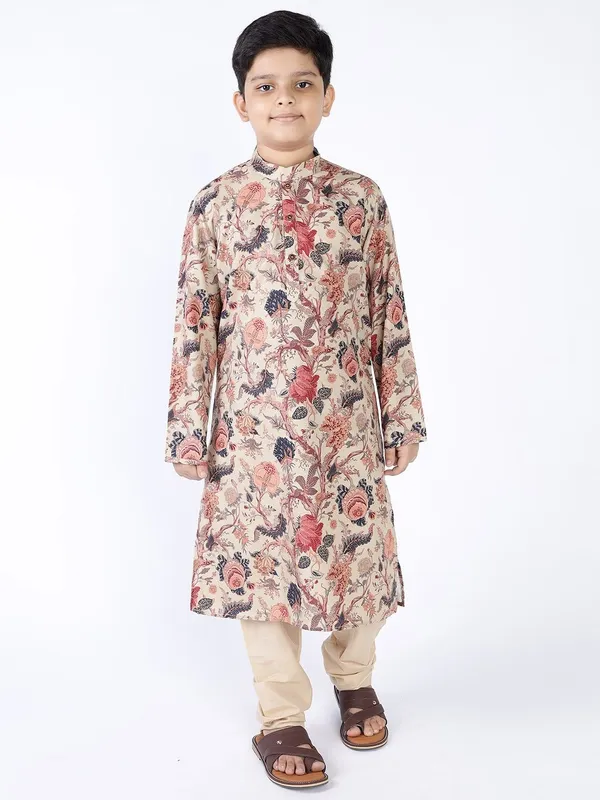Tabard_Boys_Printed_Straight_Kurta_(Beige)
