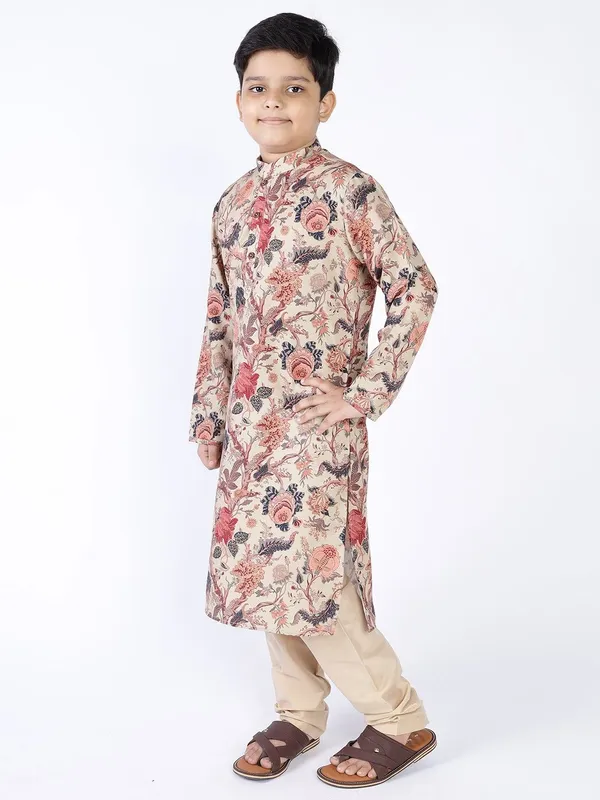 Tabard_Boys_Printed_Straight_Kurta_(Beige)