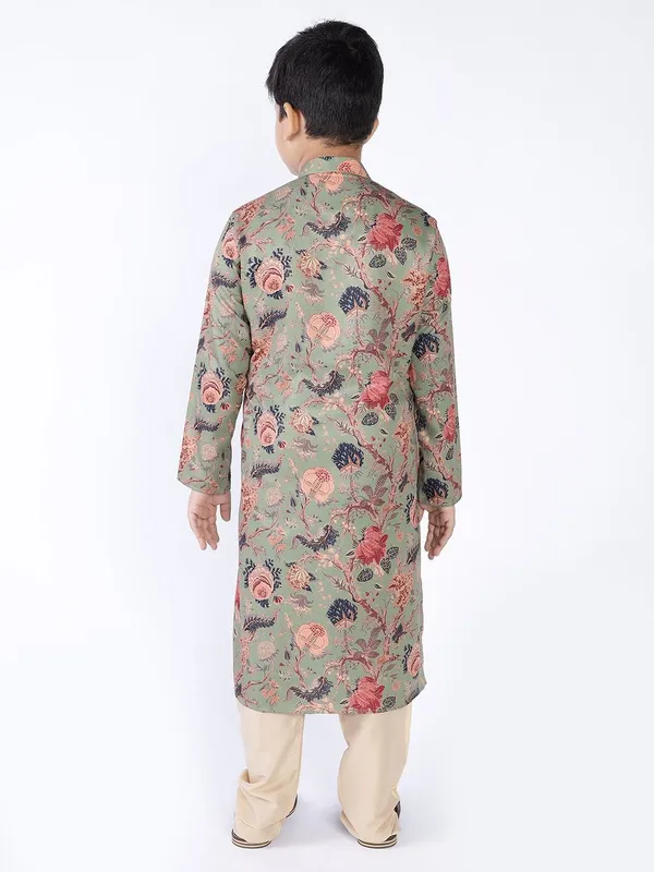 Tabard_Boys_Printed_Straight_Kurta_(Green)