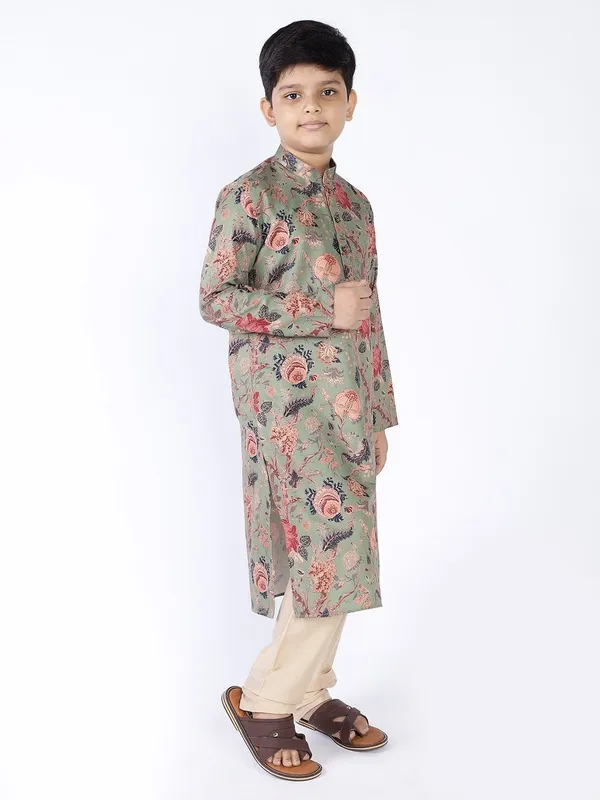 Tabard_Boys_Printed_Straight_Kurta_(Green)