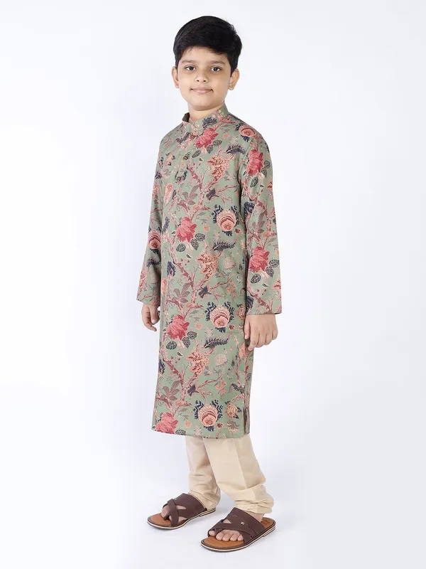 Tabard_Boys_Printed_Straight_Kurta_(Green)