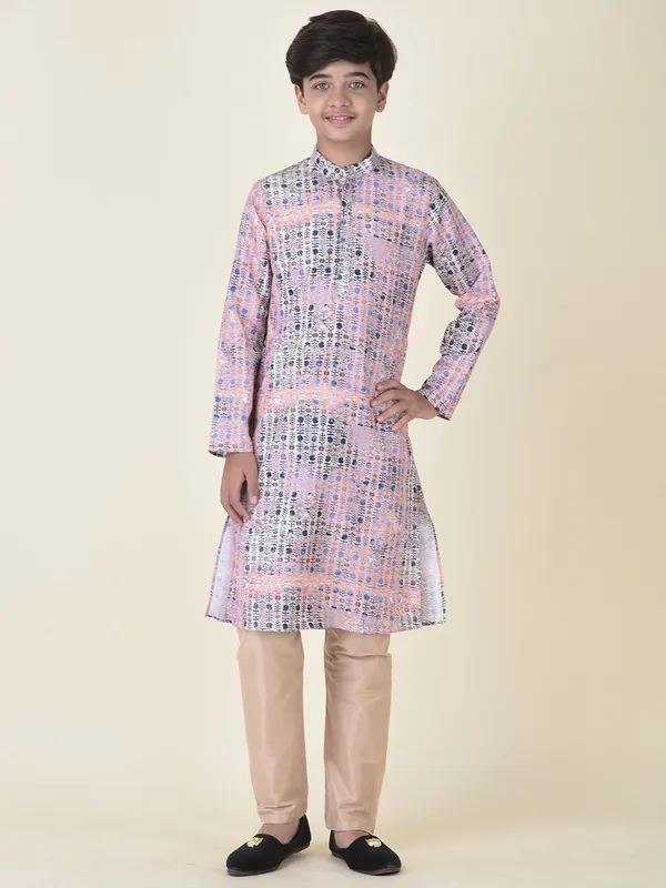 Tabard_Boys_Printed_Straight_Kurta_(Beige)