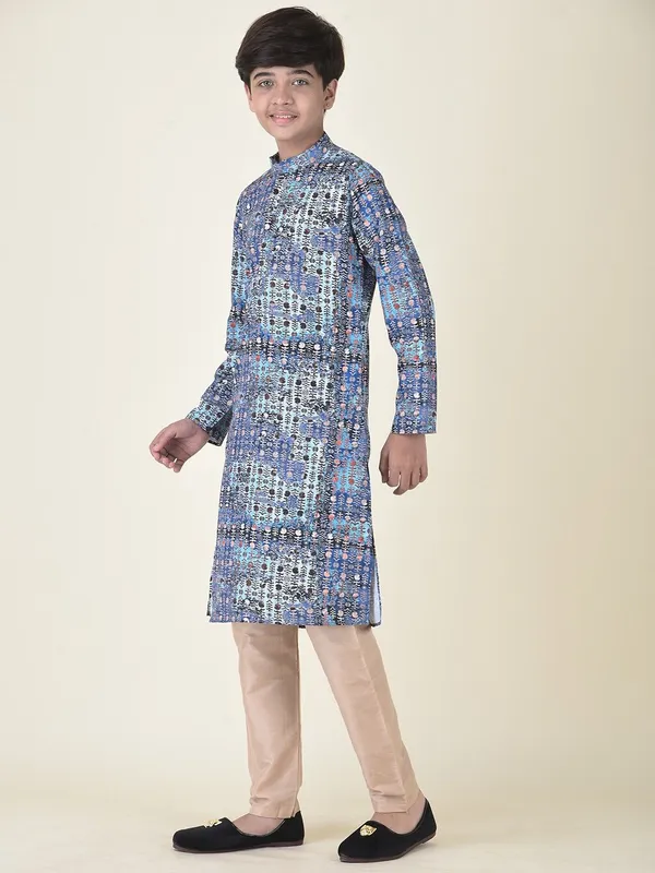 Tabard_Boys_Printed_Straight_Kurta_(Blue)