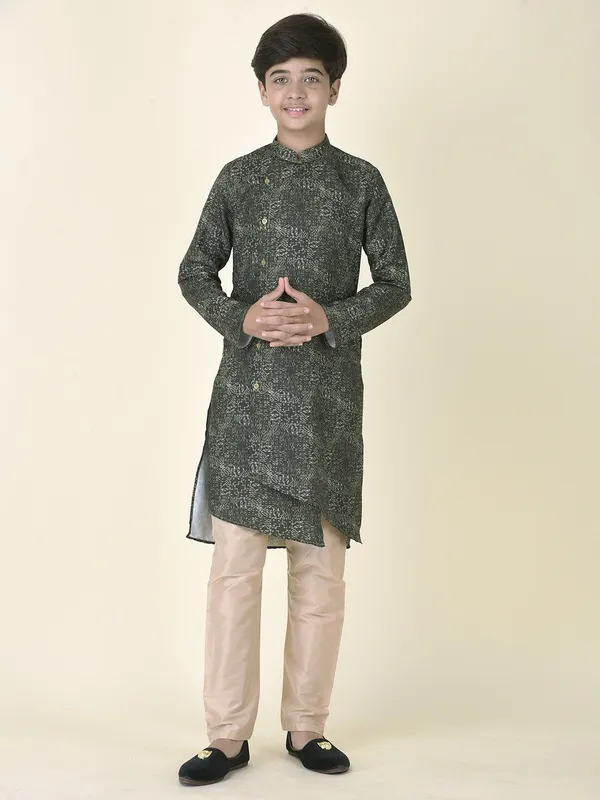 Tabard_Boys_Printed_Straight_Kurta_(Green)
