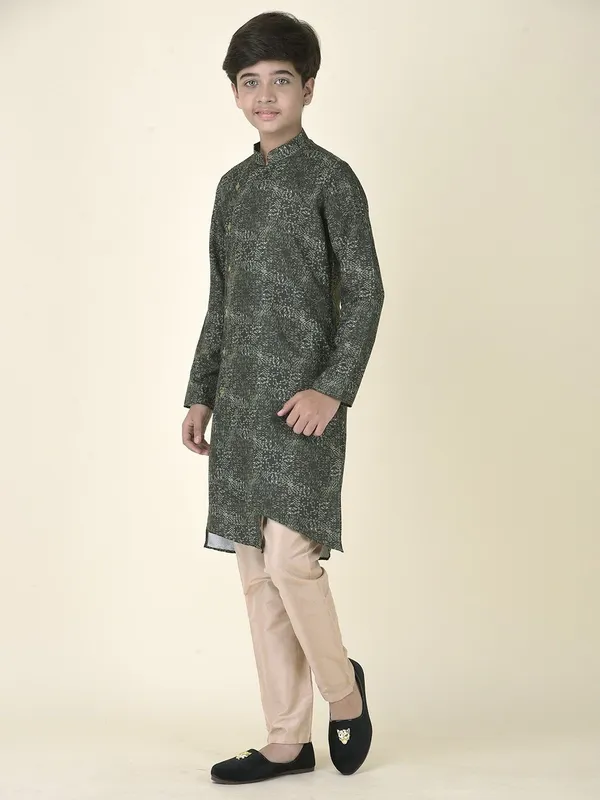 Tabard_Boys_Printed_Straight_Kurta_(Green)