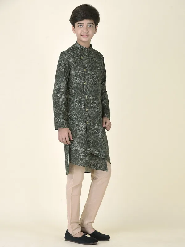Tabard_Boys_Printed_Straight_Kurta_(Green)