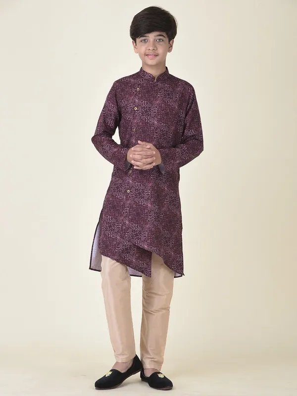 Tabard_Boys_Printed_Straight_Kurta_(Purple)