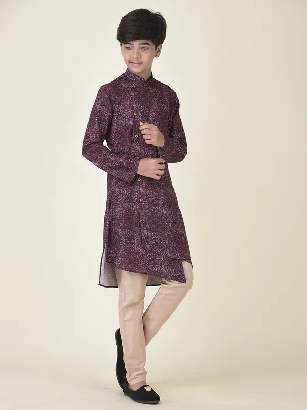 Tabard_Boys_Printed_Straight_Kurta_(Purple)