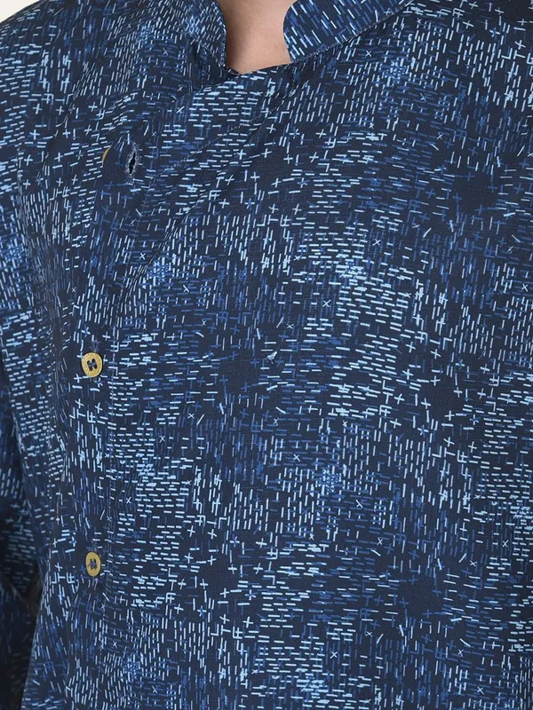 Tabard_Boys_Printed_Straight_Kurta_(Blue)